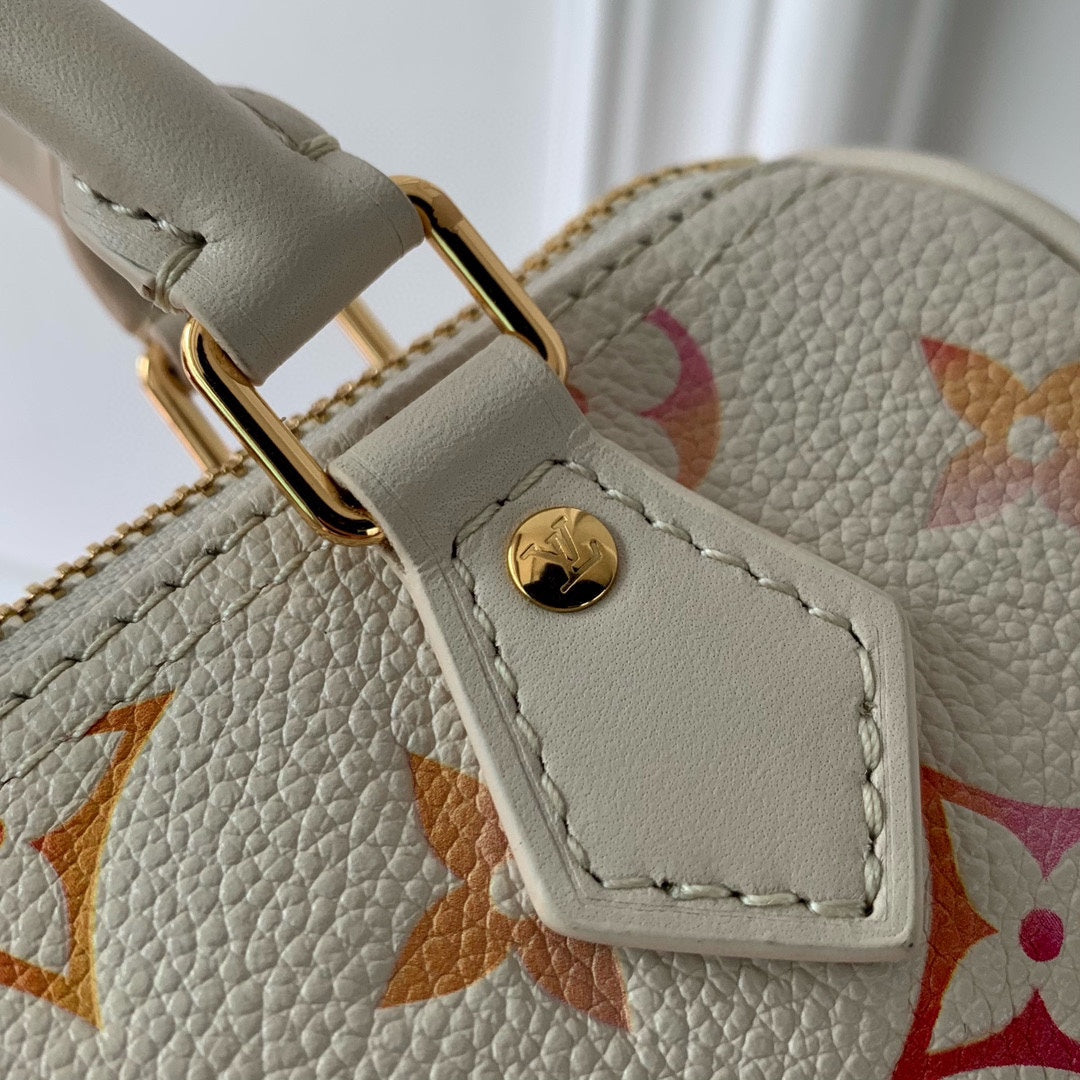 Louis Vuitton Chic White Multicolor Monogram Mini Crossbody Bag with Top Handles