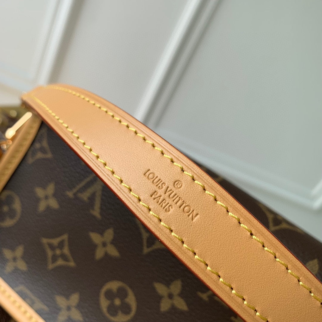 Louis Vuitton Classic Brown Monogram Canvas Mini Crossbody Bag with Leather Strap