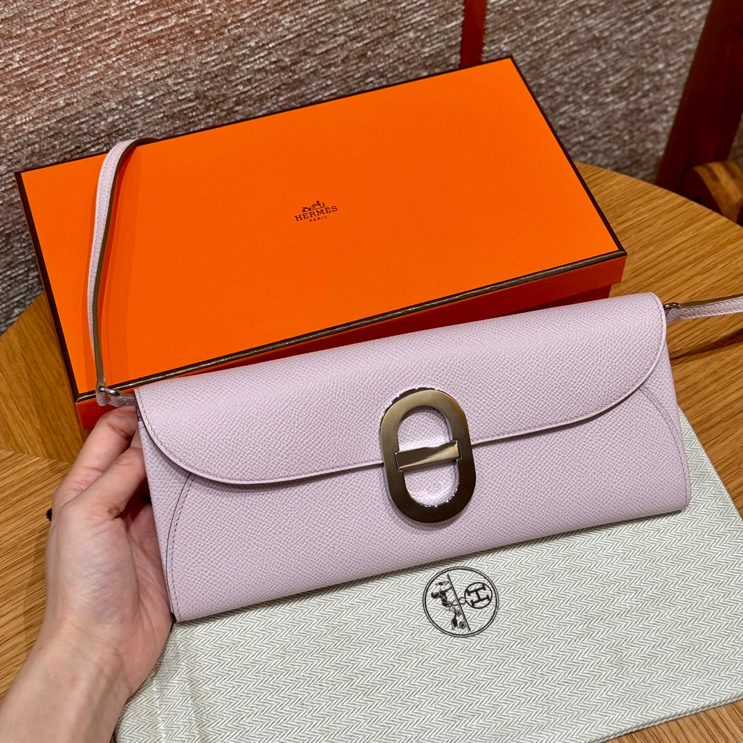 Hermès Constance Long To Go Wallet in Mauve Pale Epsom Leather with Palladium Hardware