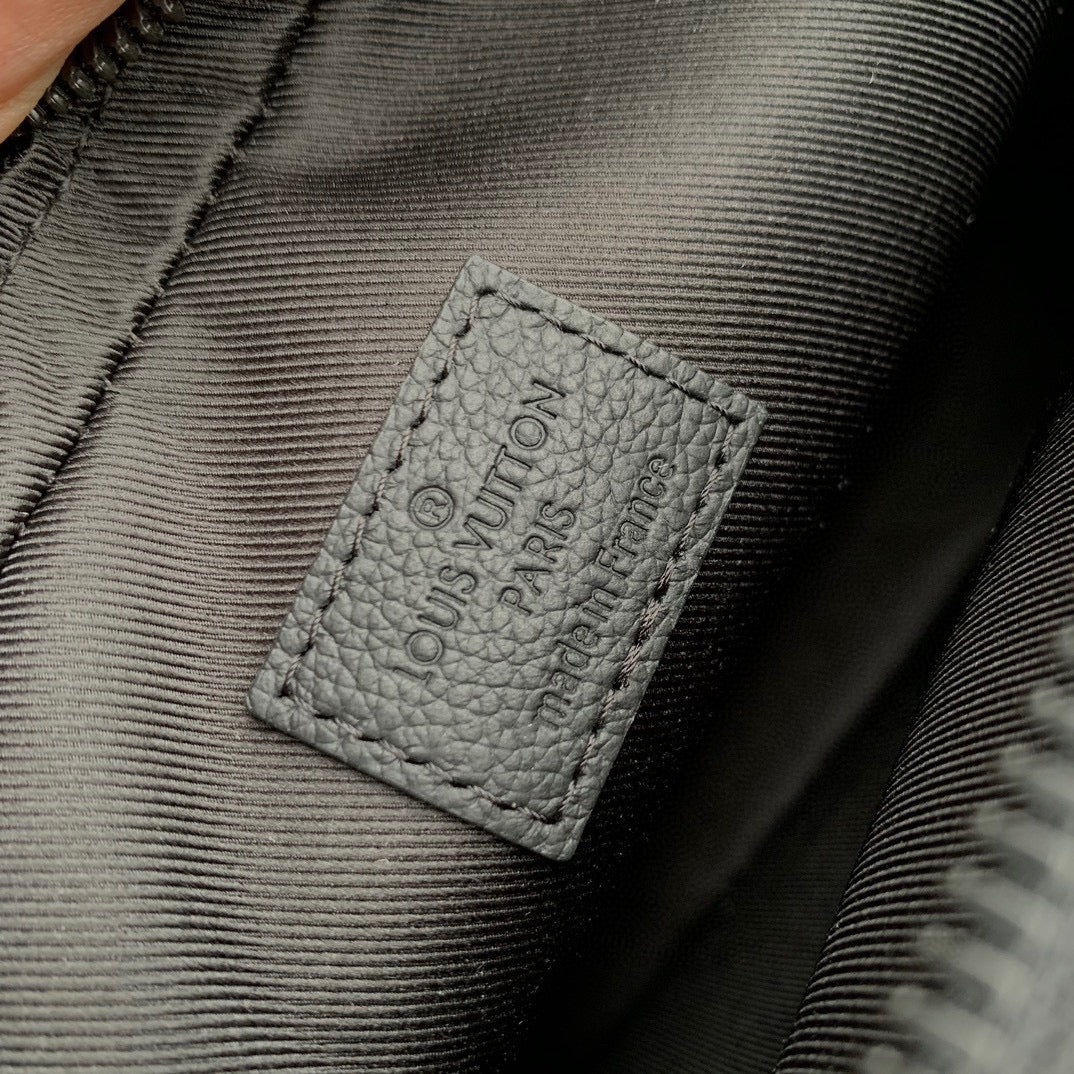 Louis Vuitton Black Embossed Monogram Crossbody Messenger Shoulder Bag