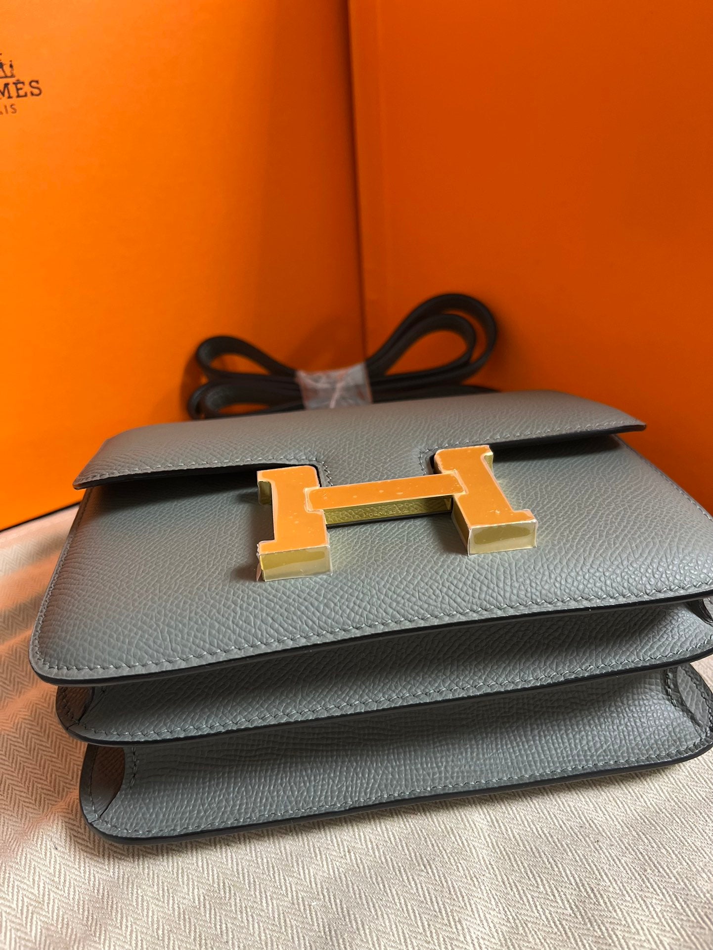 Hermès Constance 24 Bag in Grey Epsom Leather with Gold Hardware