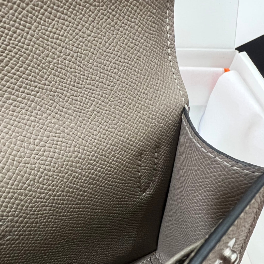 Hermès Constance Slim Wallet - Etoupe Epsom Leather with Palladium Hardware