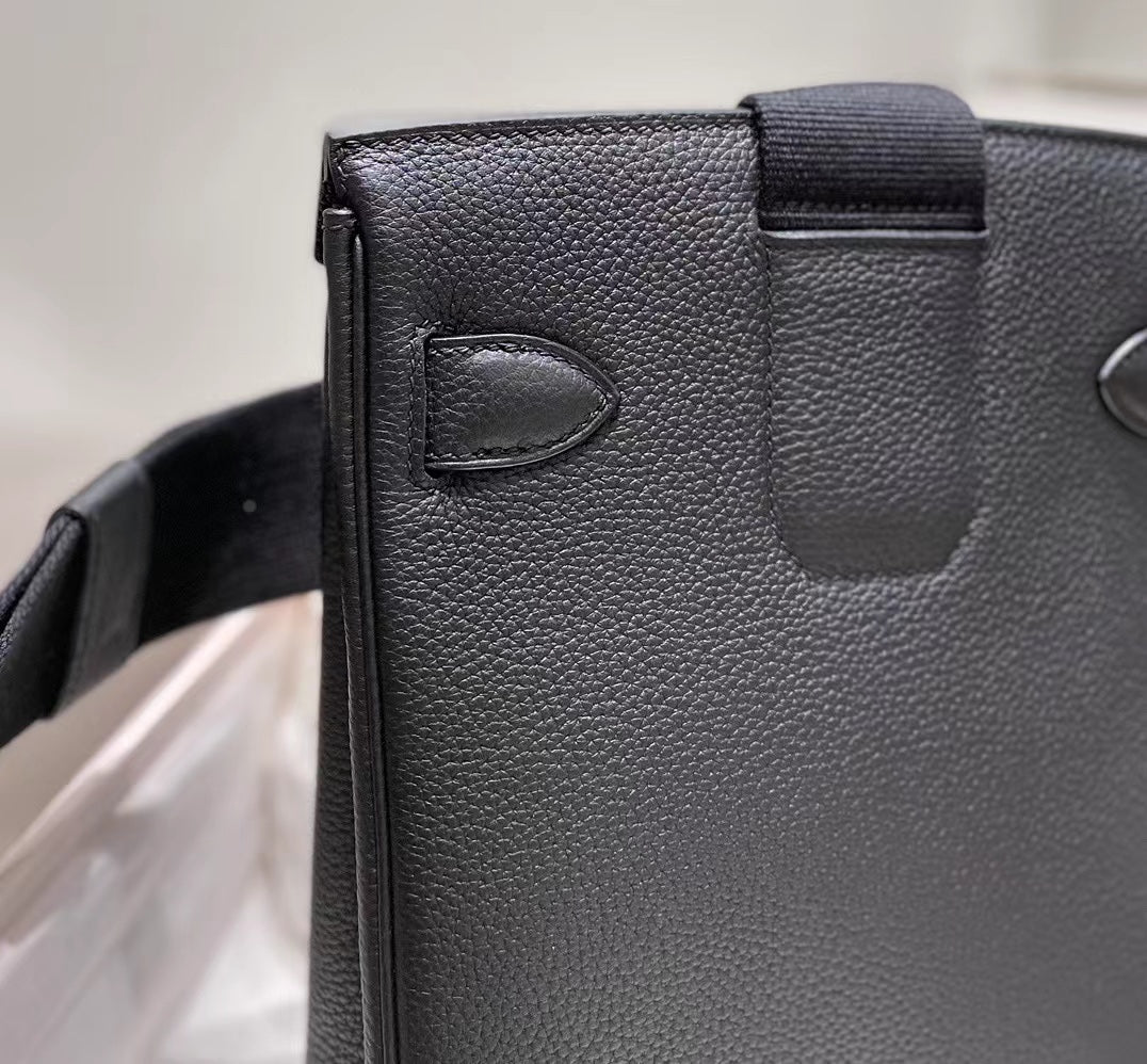Hermès Kelly To Go Crossbody Bag - Black Epsom Leather with Silver Hardware