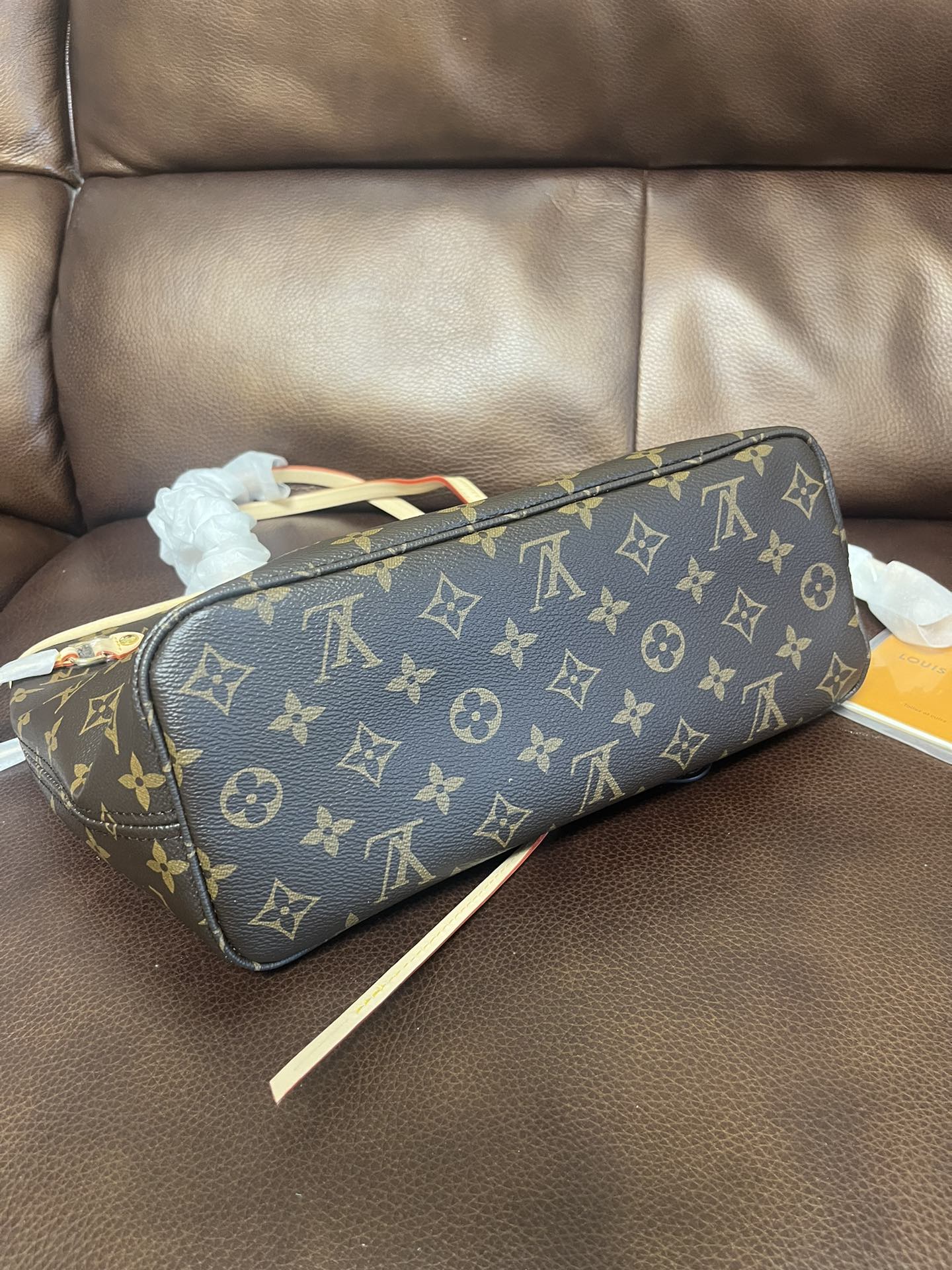 Louis Vuitton Classic Monogram Brown Canvas Tote Bag with Matching Pouch
