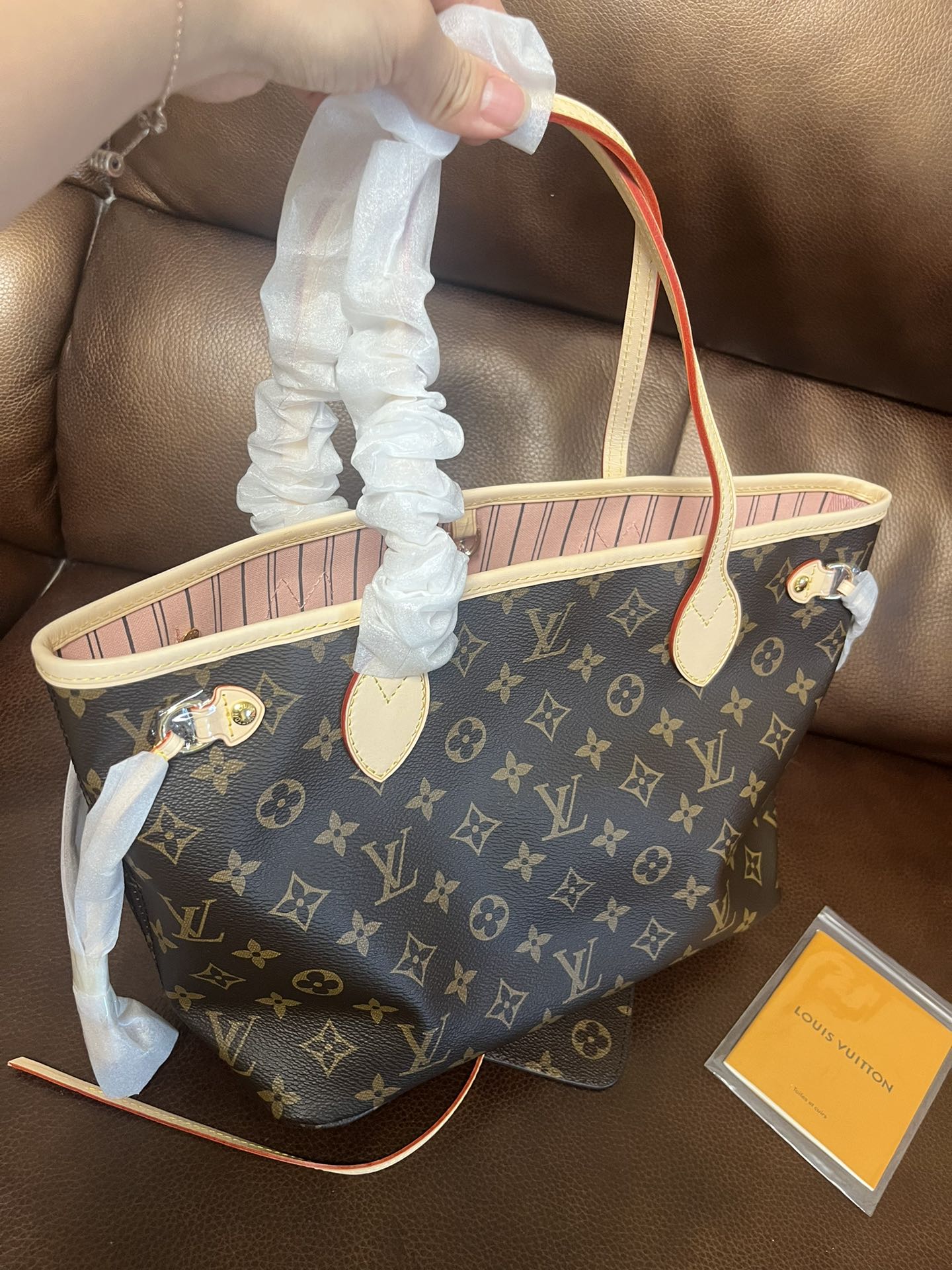 Louis Vuitton Classic Monogram Brown Canvas Tote Bag with Matching Pouch