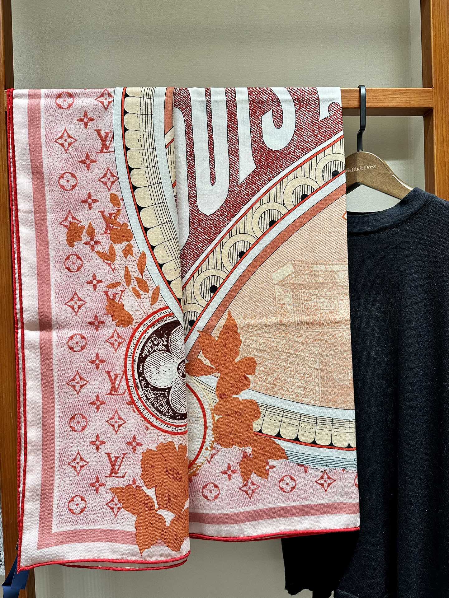 Louis Vuitton Rue Scribe Paris Silk Square Scarf - Pink Monogram Vintage Poster Design Women's Luxury Accessory