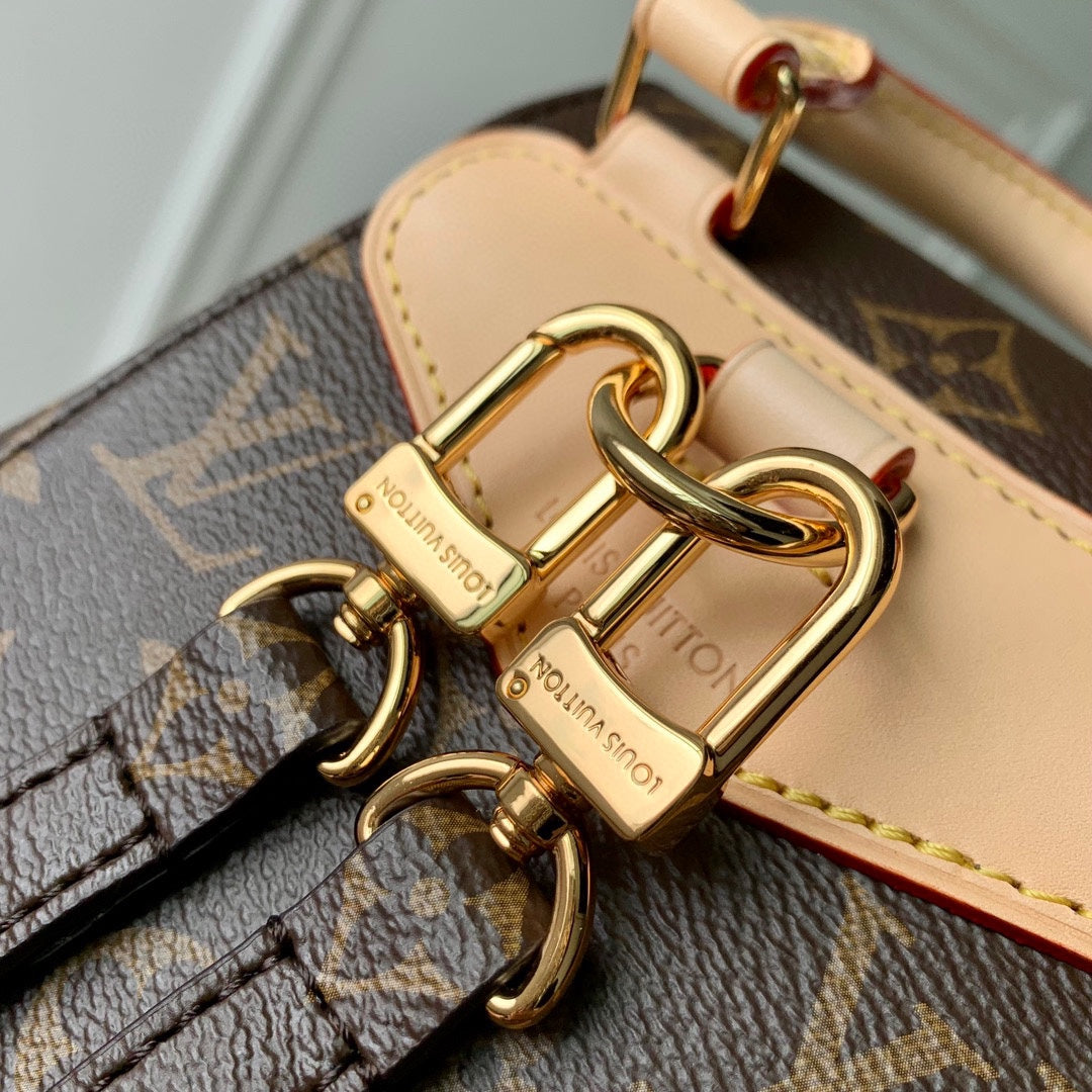 Louis Vuitton Vintage Brown Monogram Canvas Mini Backpack with Buckle