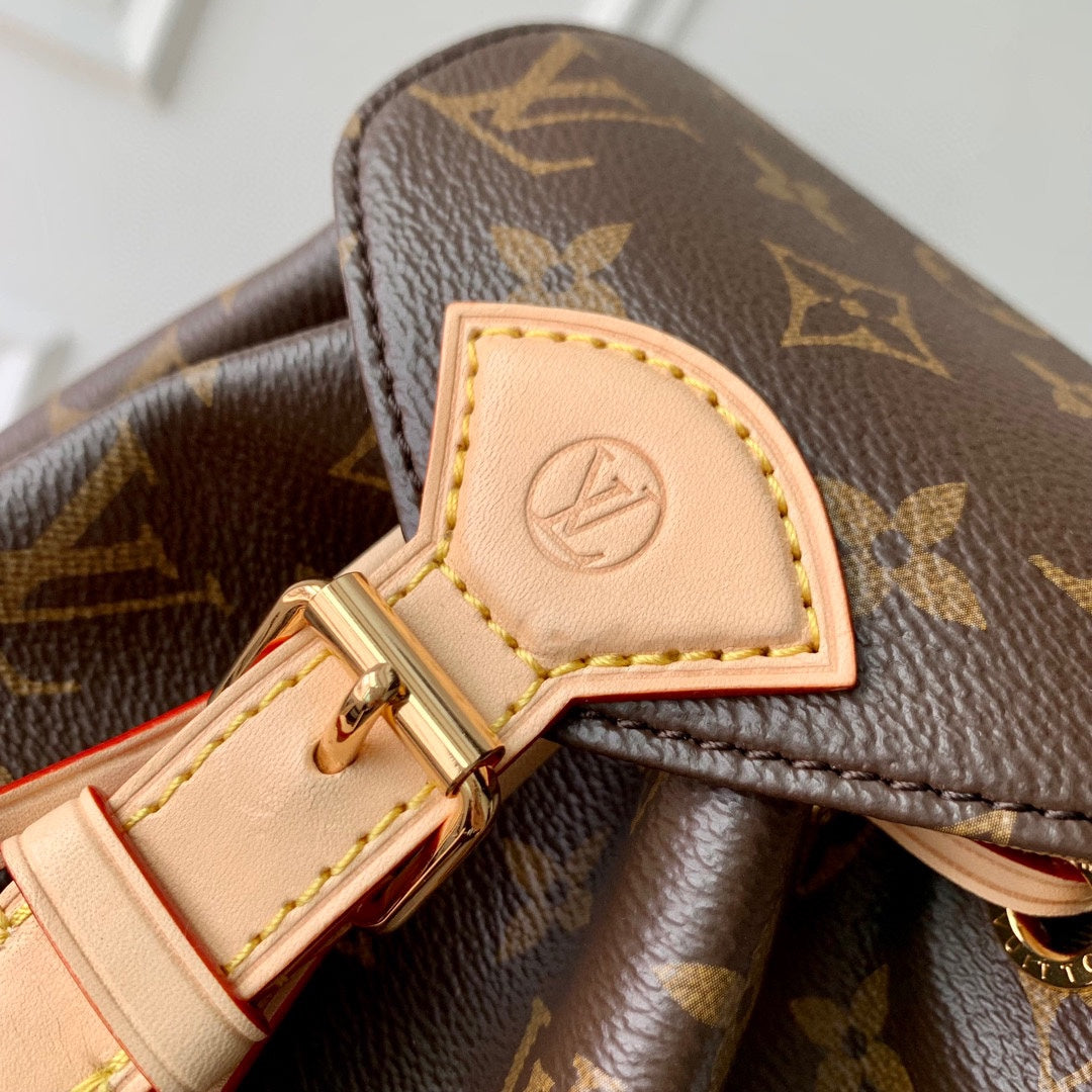 Louis Vuitton Vintage Brown Monogram Canvas Mini Backpack with Buckle