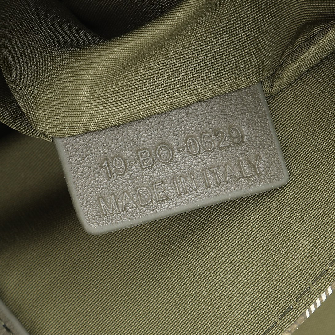 Dior Olive Green Geometric Pattern Crossbody Bag with Utility Buckle