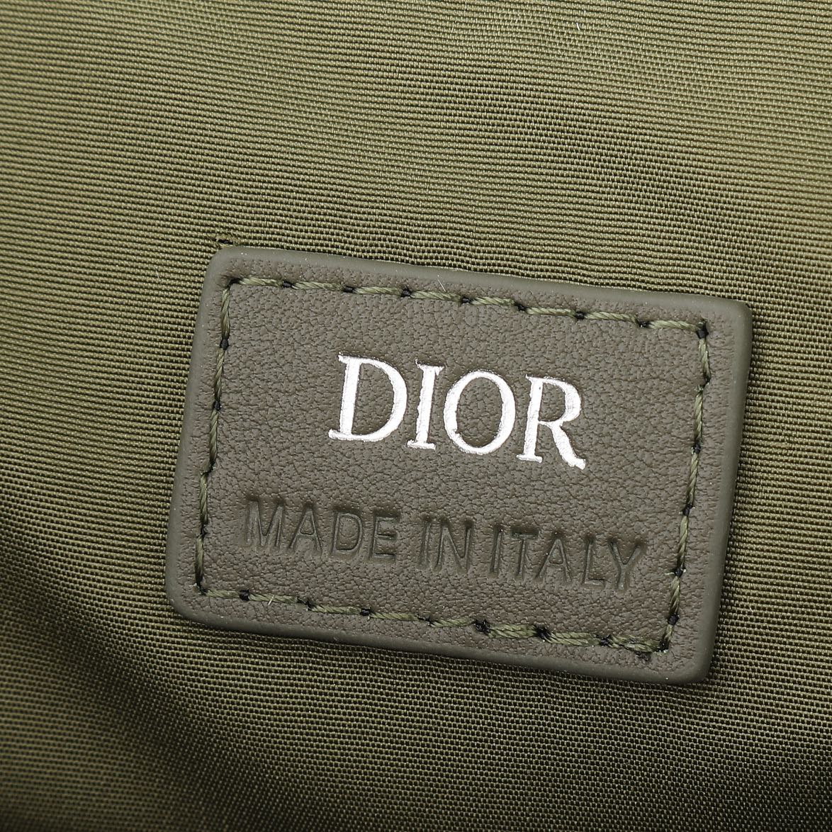 Dior Olive Green Geometric Pattern Crossbody Bag with Utility Buckle