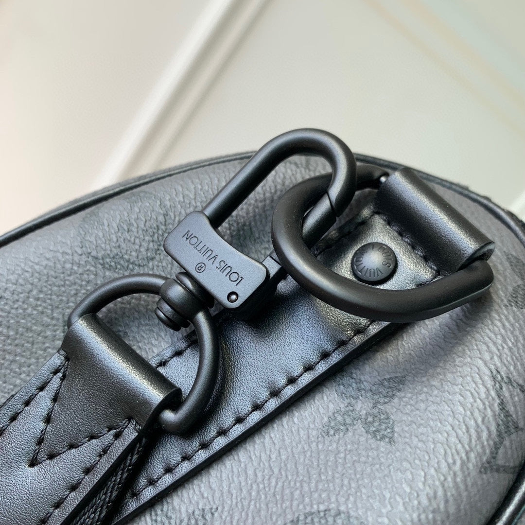 Louis Vuitton Grey Monogram Print Mini Duffle Bag with Turquoise Trim