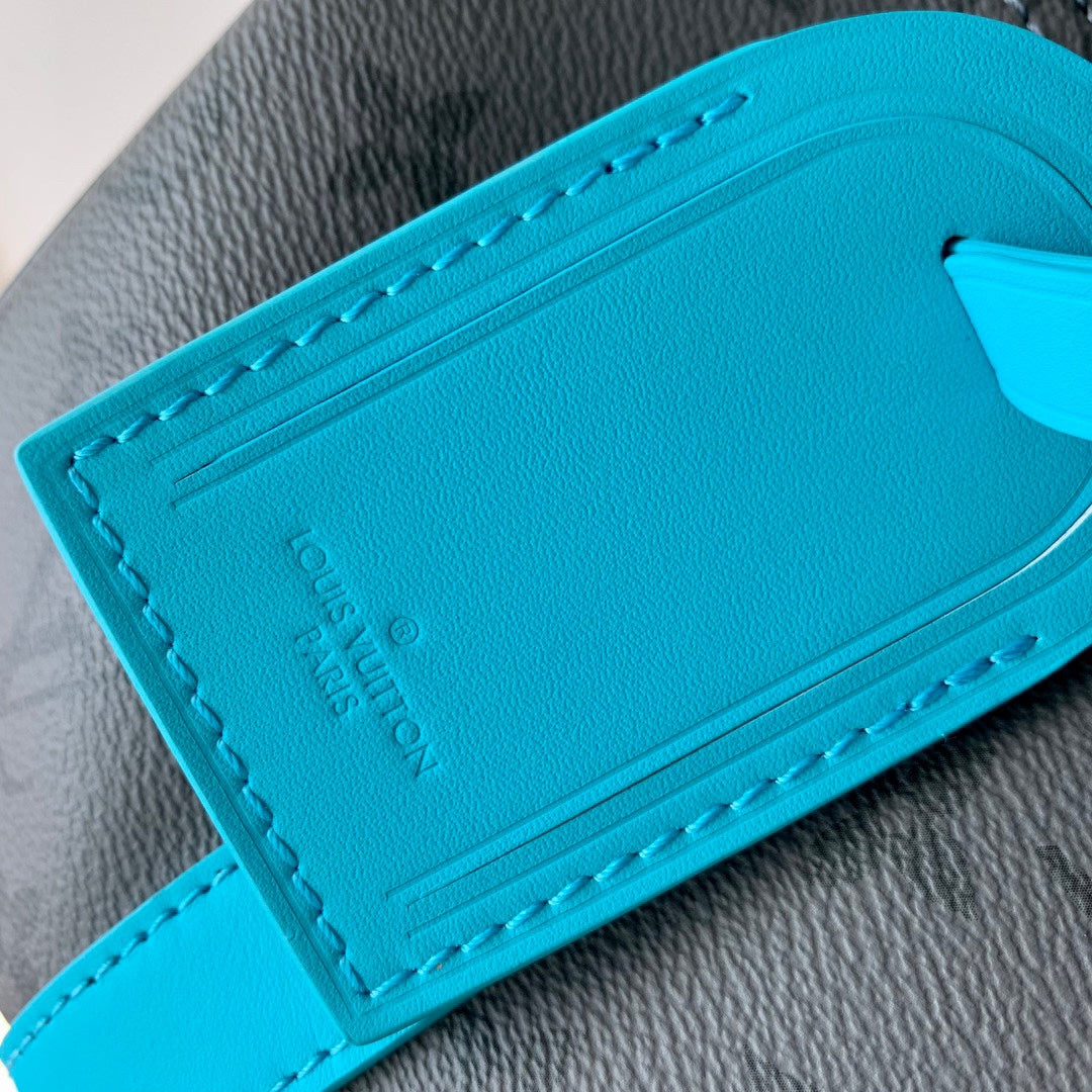 Louis Vuitton Grey Monogram Print Mini Duffle Bag with Turquoise Trim