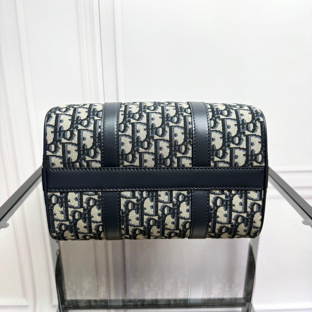Christian Dior Blue Diorissimo Oblique Jacquard Bowling Bag