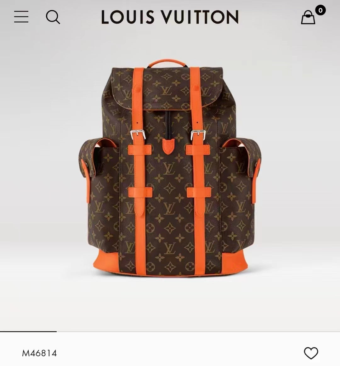 Louis Vuitton Brown Monogram Print Utility Backpack with Bright Orange Details