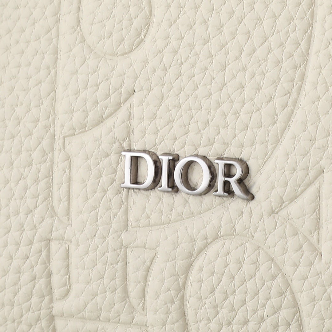 Dior Cream Off-White Embossed Monogram Crossbody Messenger Bag