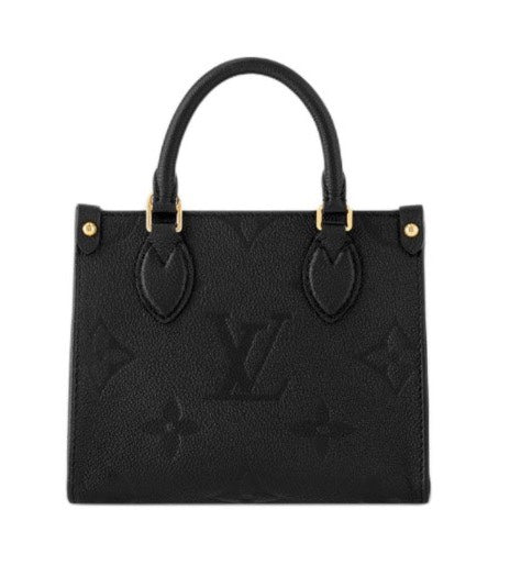 Louis Vuitton Black Embossed Textured Leather Top Handle Tote Handbag