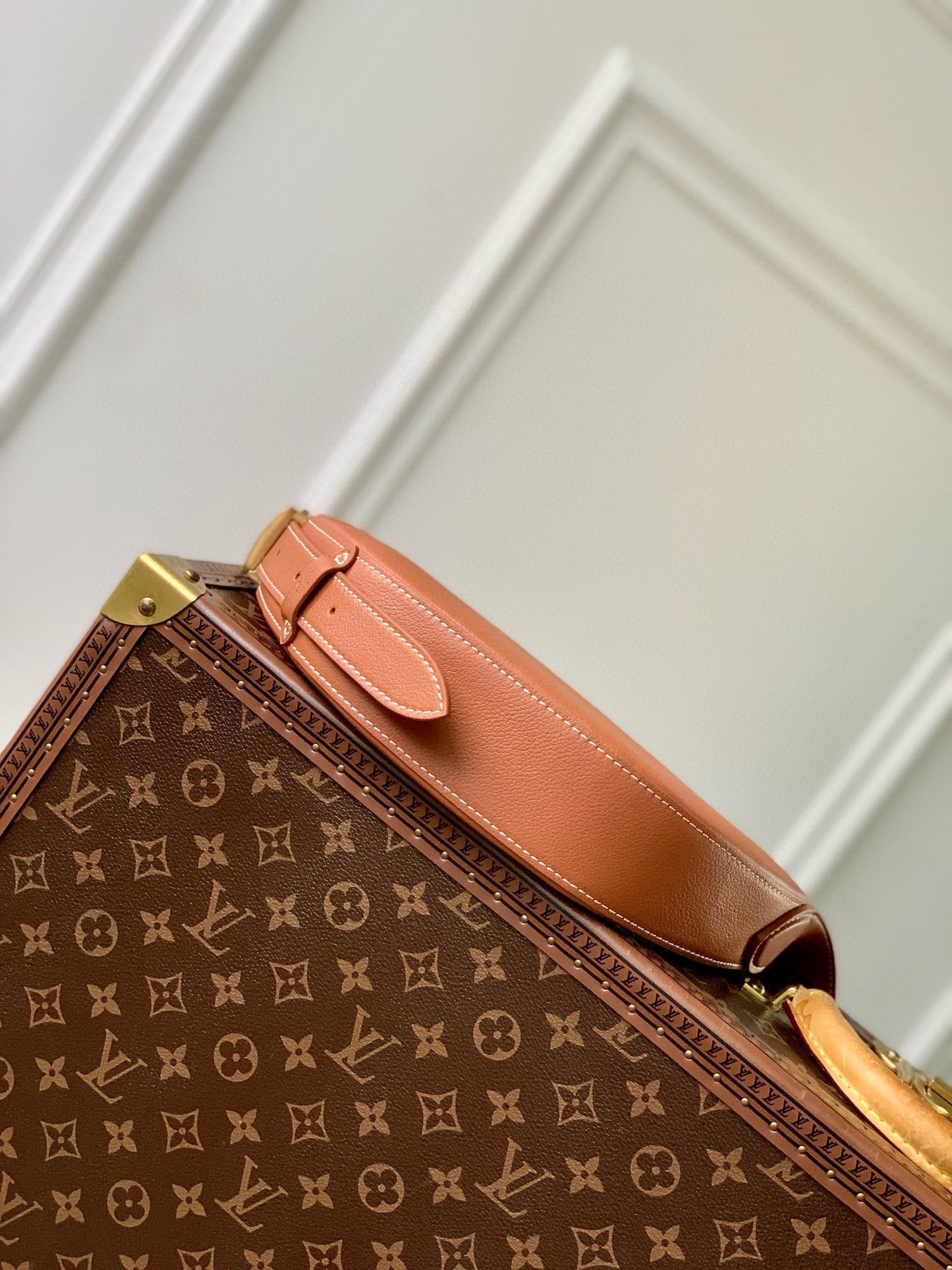 Louis Vuitton Modern Brown Leather Crescent Waist Bag with Adjustable Strap
