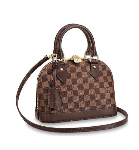 Louis Vuitton Classic Brown Checkerboard Dome Satchel Bag with Shoulder Strap