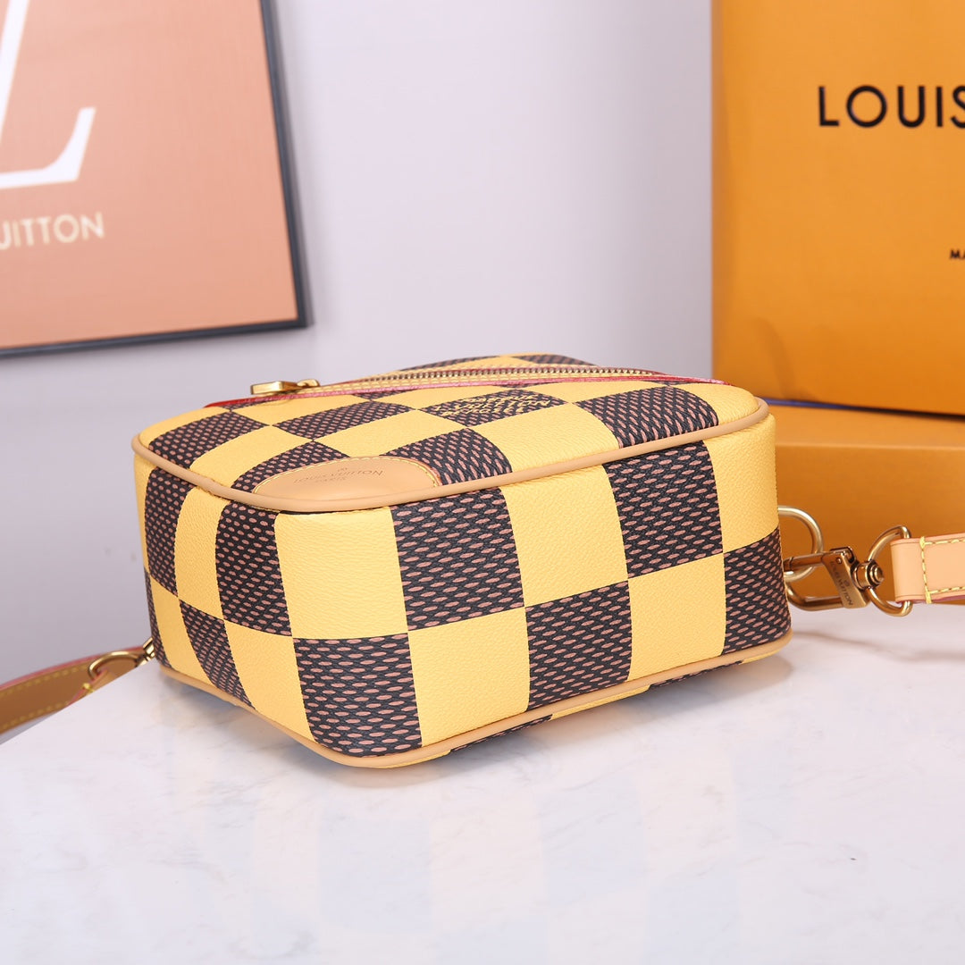 Louis Vuitton Virgil Abloh Damier Diamond Crossbody Bag - Yellow/Brown