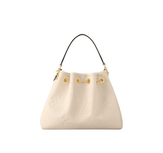 Louis Vuitton Cream Embossed Leather Hobo Shoulder Bag with Gold Hardware