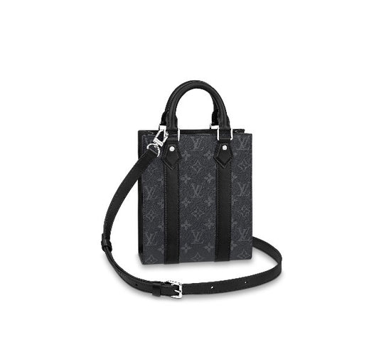 Louis Vuitton Black Monogram Mini Tote Bag with Adjustable Crossbody Strap
