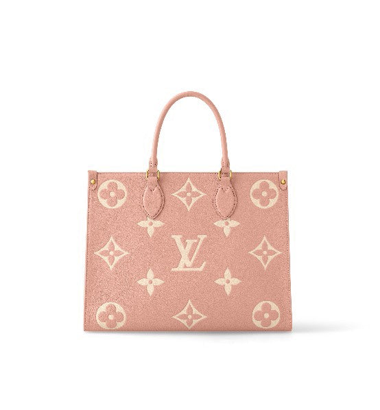 Louis Vuitton Pink Embossed Monogram Leather Tote Bag Large Shoulder Handbag
