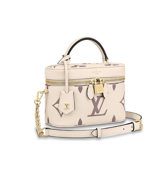 Louis Vuitton Cream Monogram Leather Vanity Case Crossbody Bag with Top Handle