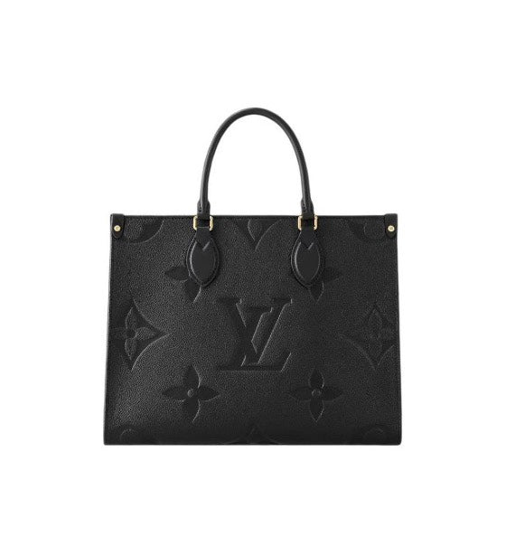 Louis Vuitton Classic Black Embossed Monogram Leather Tote Bag for Women