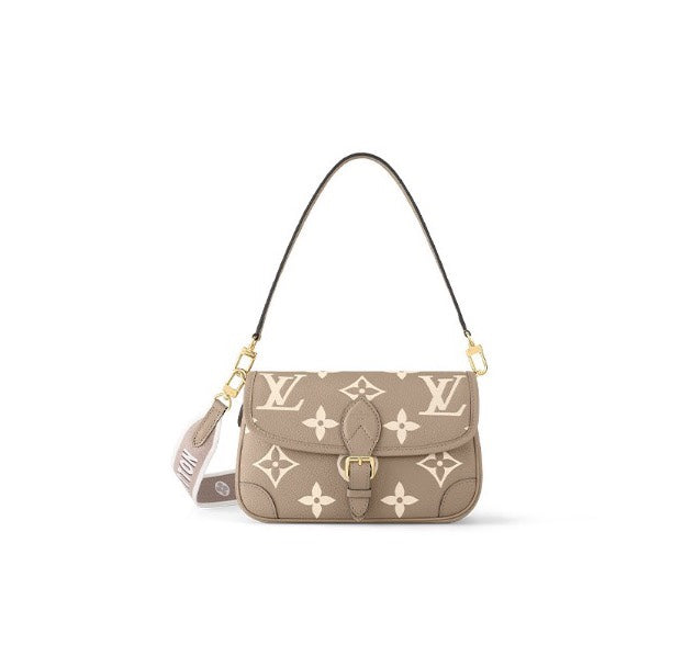 Louis Vuitton Taupe Monogram Leather Shoulder Bag with Detachable Strap