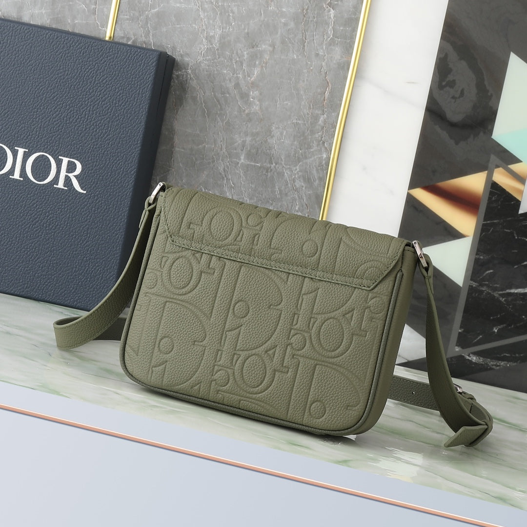 Dior Safari Messenger Bag Khaki Green CD Diamond Canvas Crossbody