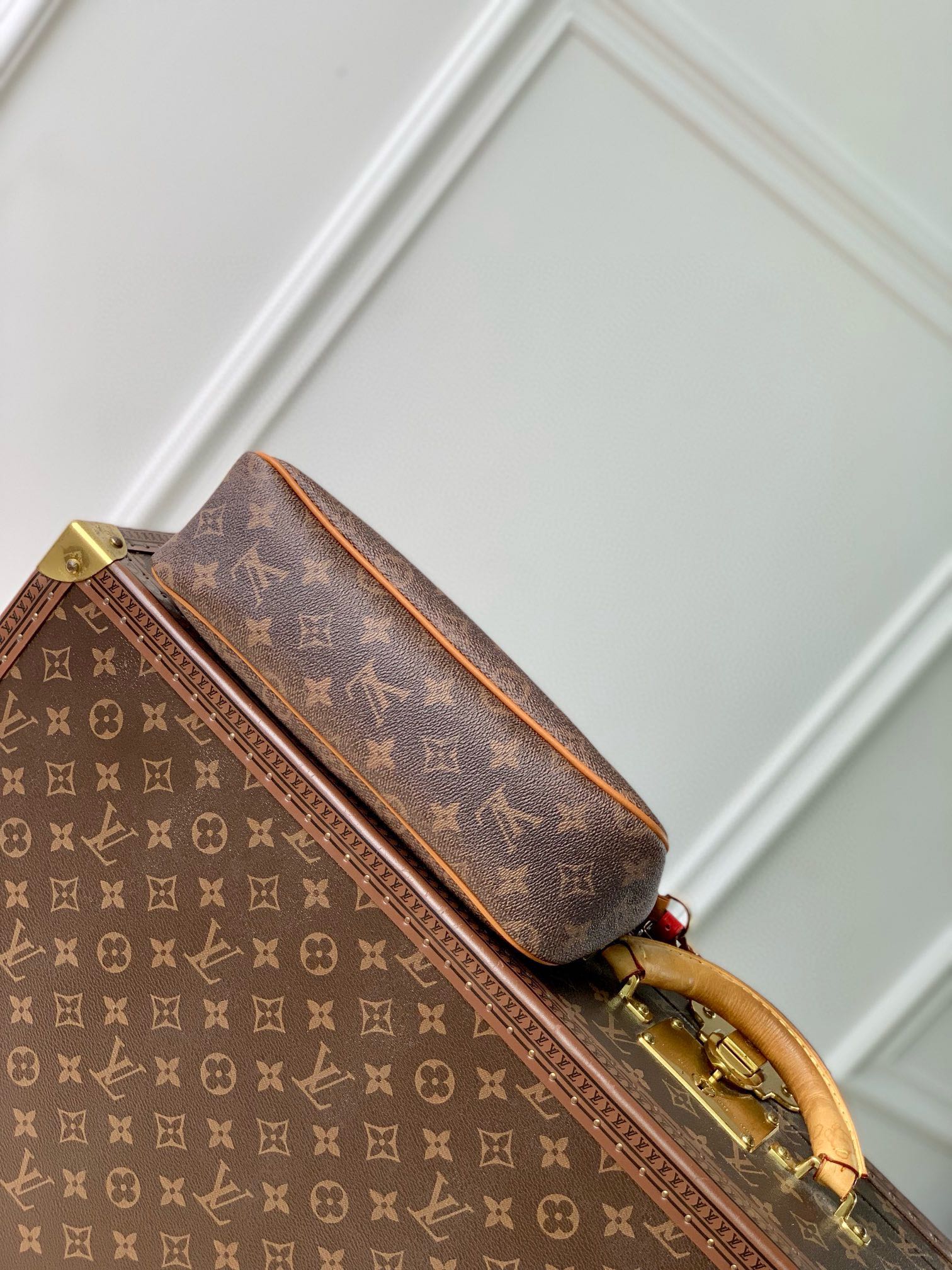 Louis Vuitton Classic Brown Monogram Shoulder Bag with Leather Tassel