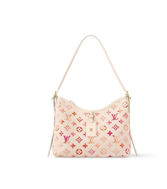 Louis Vuitton Elegant Pastel Pink Monogram Hobo Shoulder Bag for Women