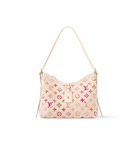 Louis Vuitton Elegant Pastel Pink Monogram Hobo Shoulder Bag for Women