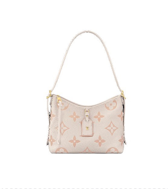 Louis Vuitton Elegant Pastel Pink Floral Monogram Shoulder Handbag