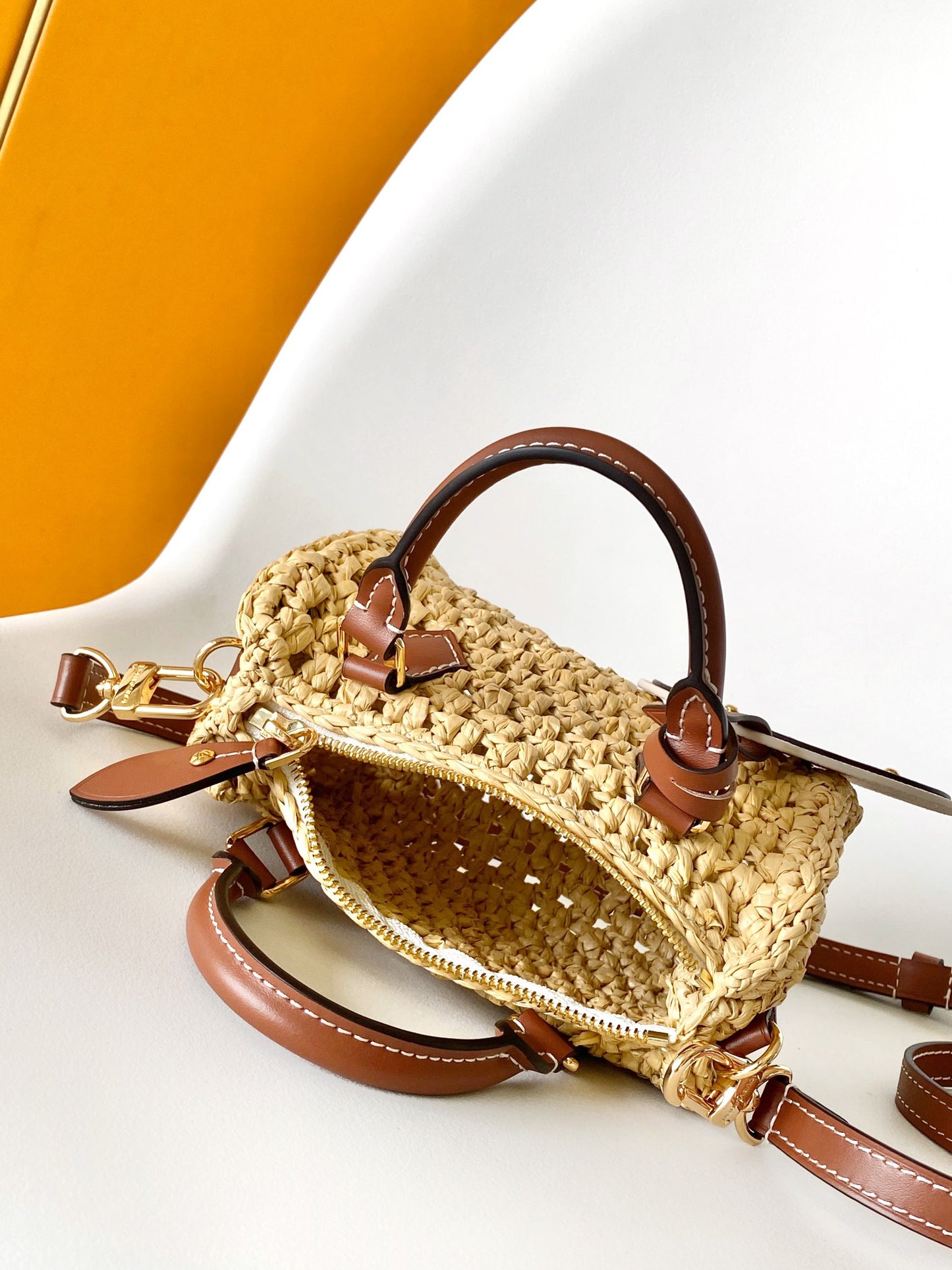 Louis Vuitton Papillon BB Raffia Handbag - Natural &amp; Brown