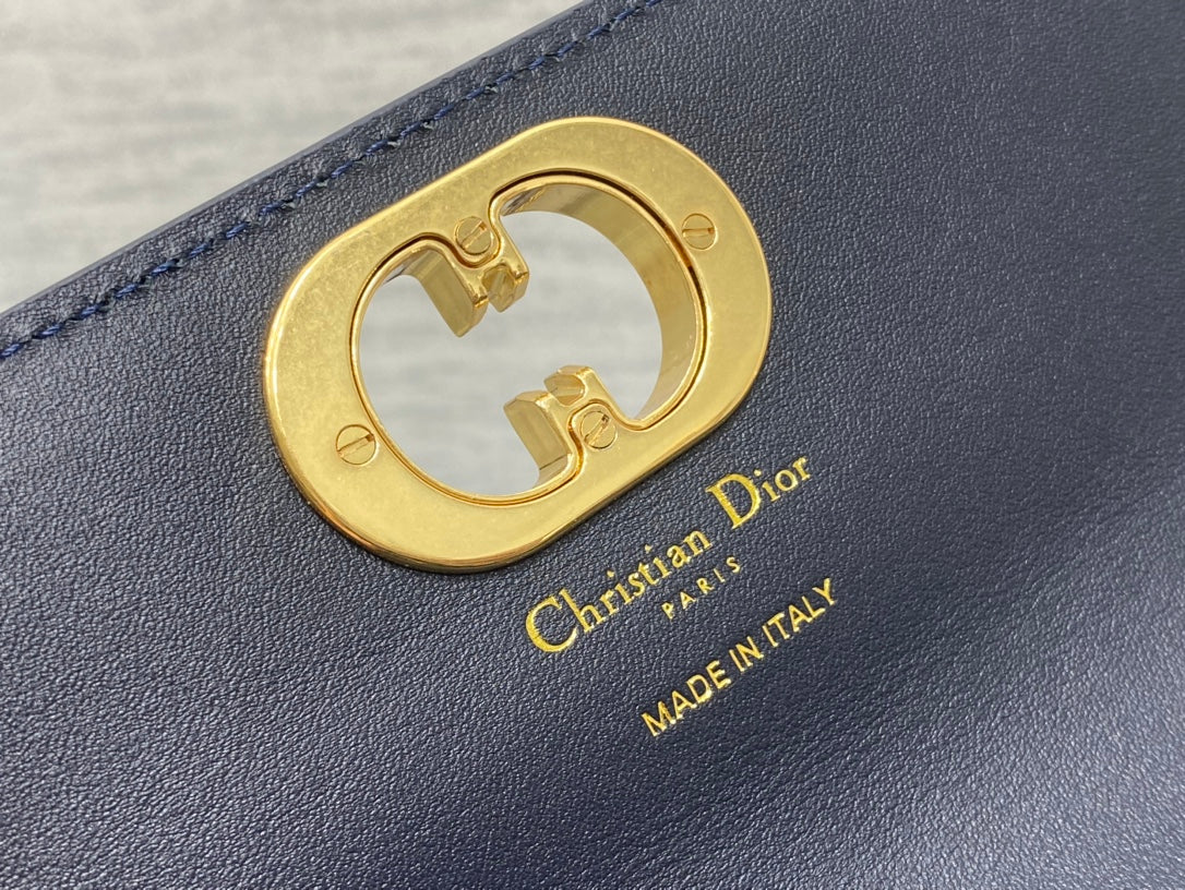 Dior Classic Navy Blue Monogram Canvas Crossbody Shoulder Bag
