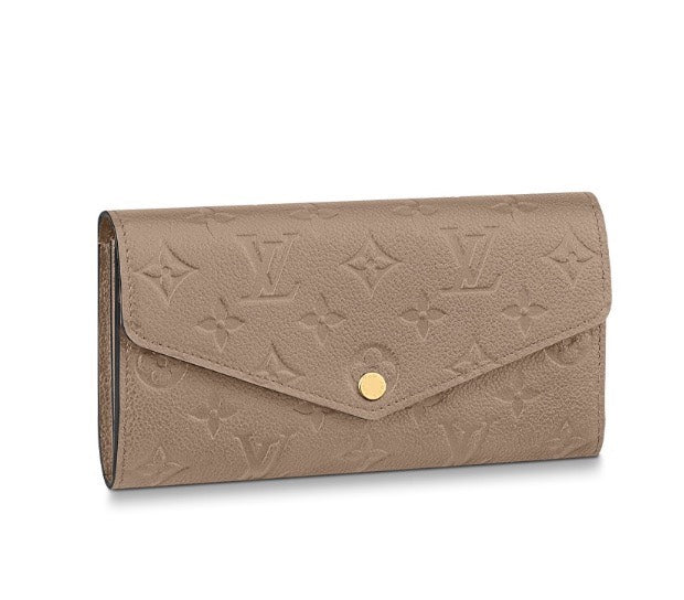 Louis Vuitton Sarah Wallet Monogram Empreinte Leather Turtledove