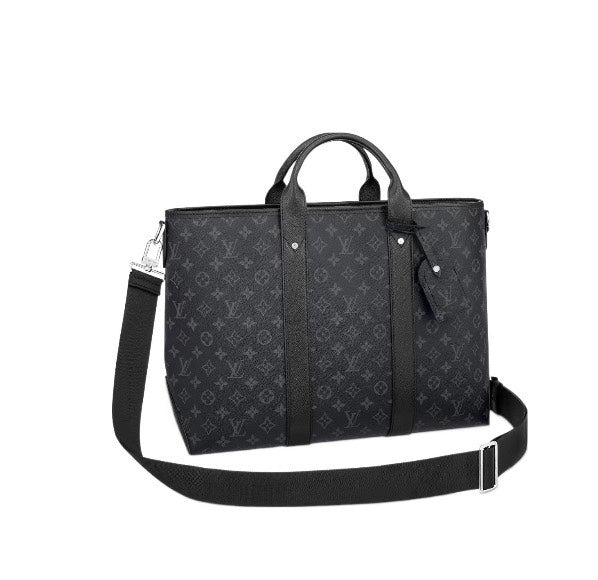 Louis Vuitton Black Monogram Pattern Business Briefcase with Shoulder Strap
