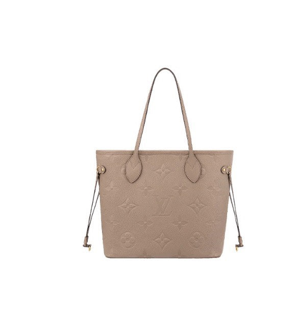 Louis Vuitton Elegant Taupe Embossed Monogram Leather Shoulder Tote Bag