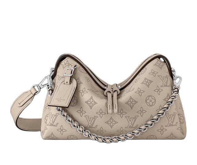 Louis Vuitton Taupe Monogram Embossed Leather Hobo Bag with Chain Strap