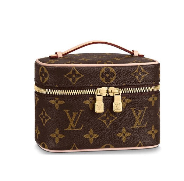 Louis Vuitton Designer Style Monogram Leather Cosmetic Vanity Travel Bag