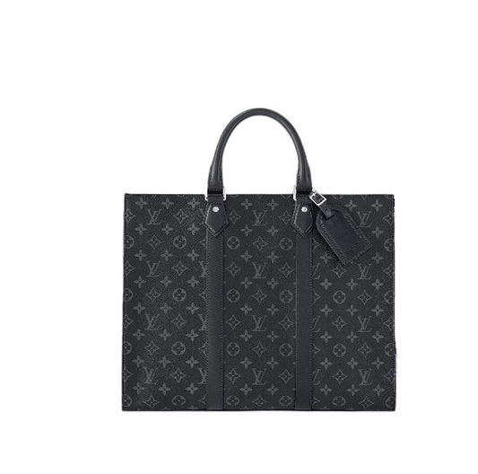 Louis Vuitton Grand Sac Monogram Eclipse Canvas Tote Bag Black