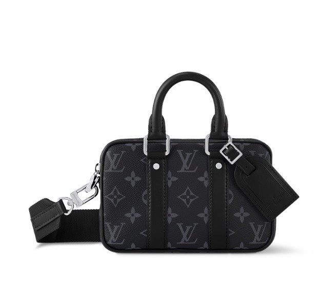 Louis Vuitton Designer Black Monogram Mini Crossbody Bag with Top Handle