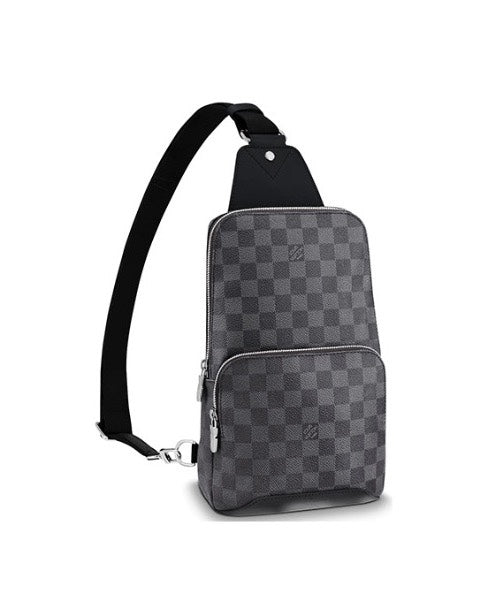 Louis Vuitton Grey Checkerboard Crossbody Sling Bag Men's Travel Chest Pack