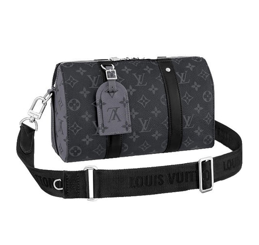 Louis Vuitton Keepall Bandoulière 25 Monogram Eclipse Canvas Bag