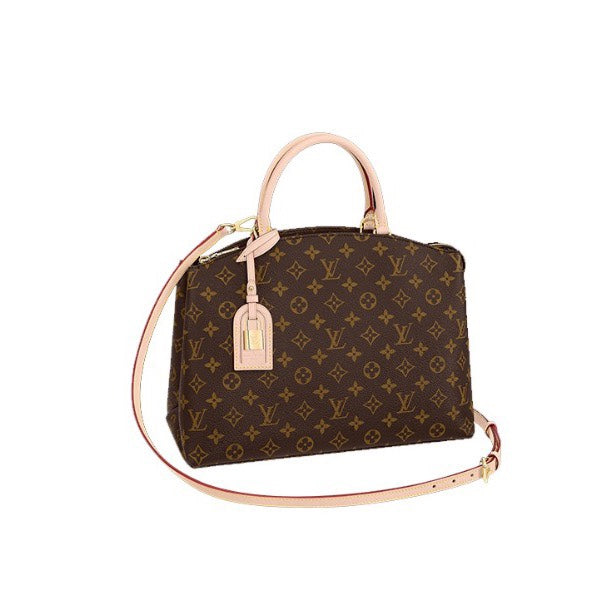 Louis Vuitton Classic Brown Monogram Print Satchel Bag with Shoulder Strap