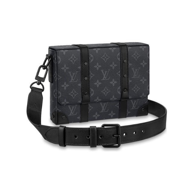Louis Vuitton Black Monogram Pattern Soft Trunk Crossbody Messenger Bag