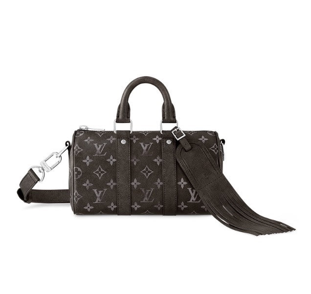 Louis Vuitton Charcoal Gray Monogram Canvas Duffle Bag with Fringe Strap