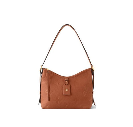 Louis Vuitton Classic Brown Embossed Leather Hobo Shoulder Bag