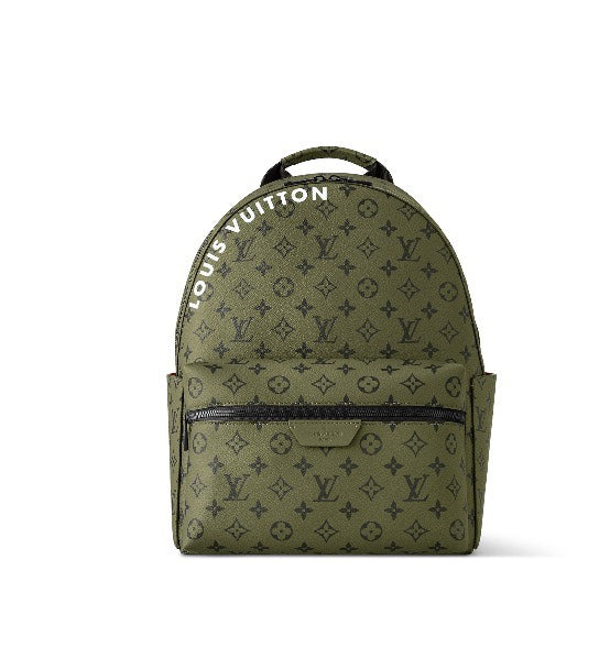 Louis Vuitton Olive Green Monogram Canvas Unisex Backpack with Front Zip Pocket